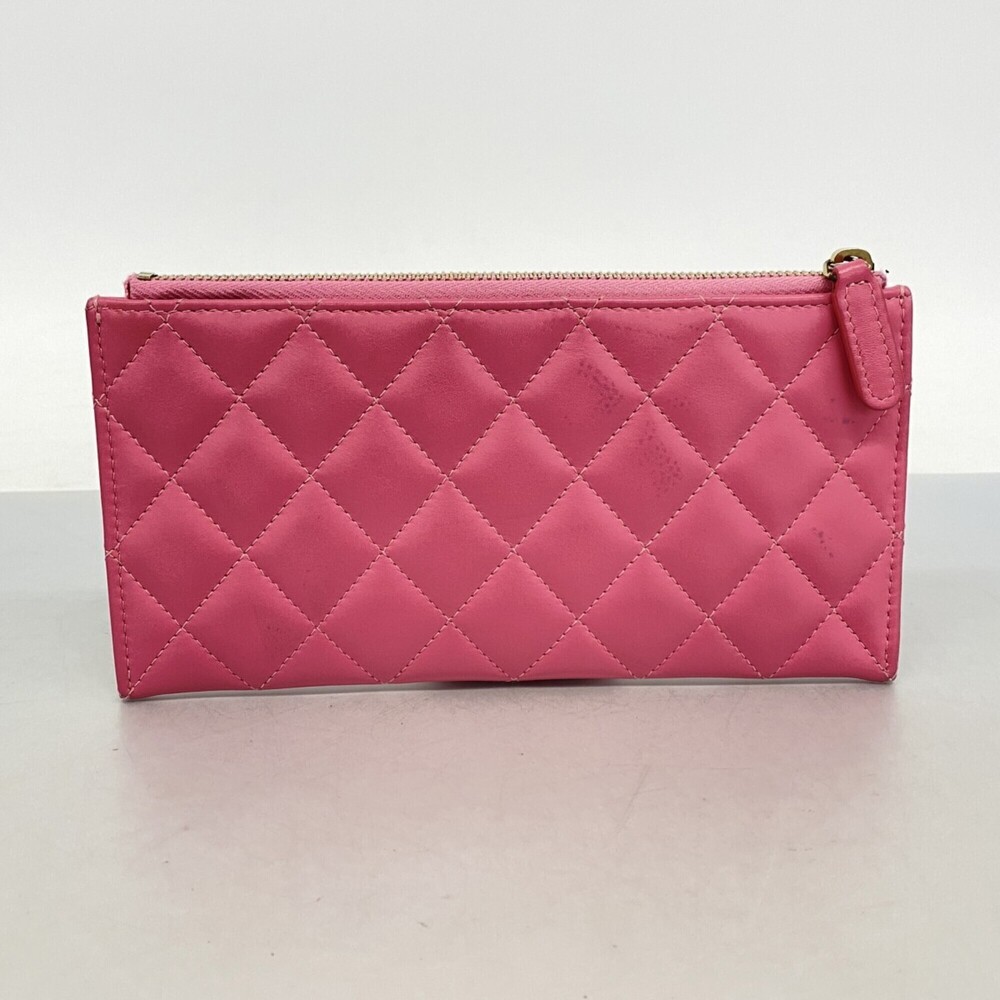 CHANEL Pink Lambskin Leather Wallet - Picture 9 of 10
